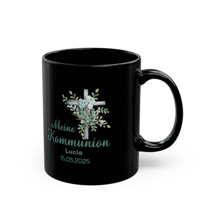 Meine Kommunion Tasse Schwarz – Geschenk für Lucia 15.05.2025