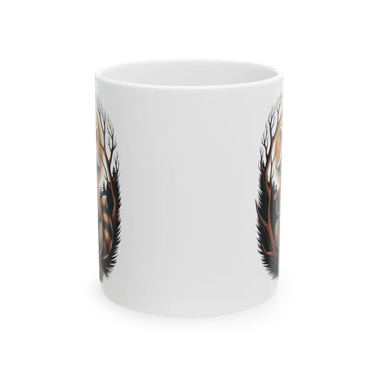 Raccoon Coffee Mug, white Mug, (11oz, 15oz)