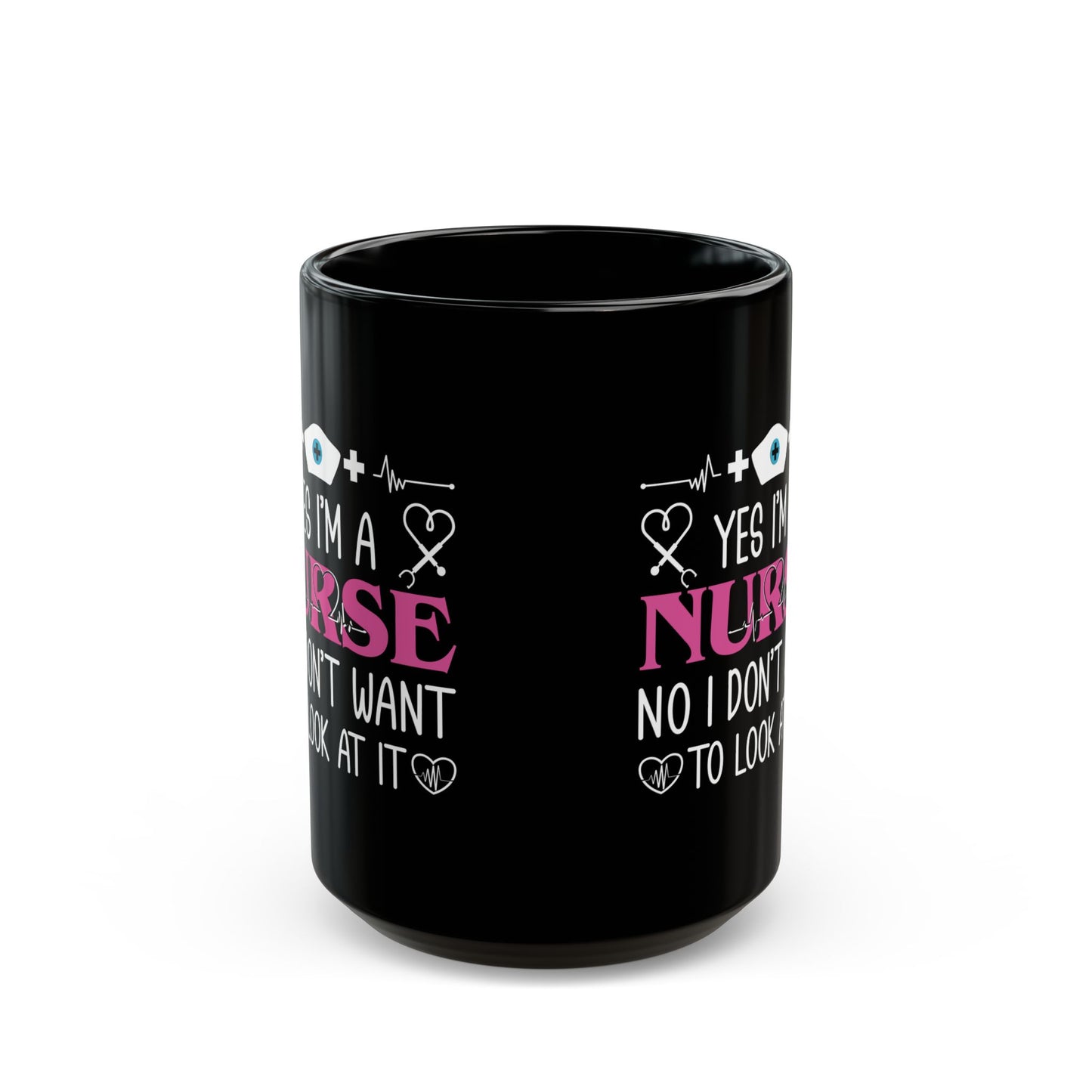 HIAMAH  ANURSE 11oz & 15oz  Black mug