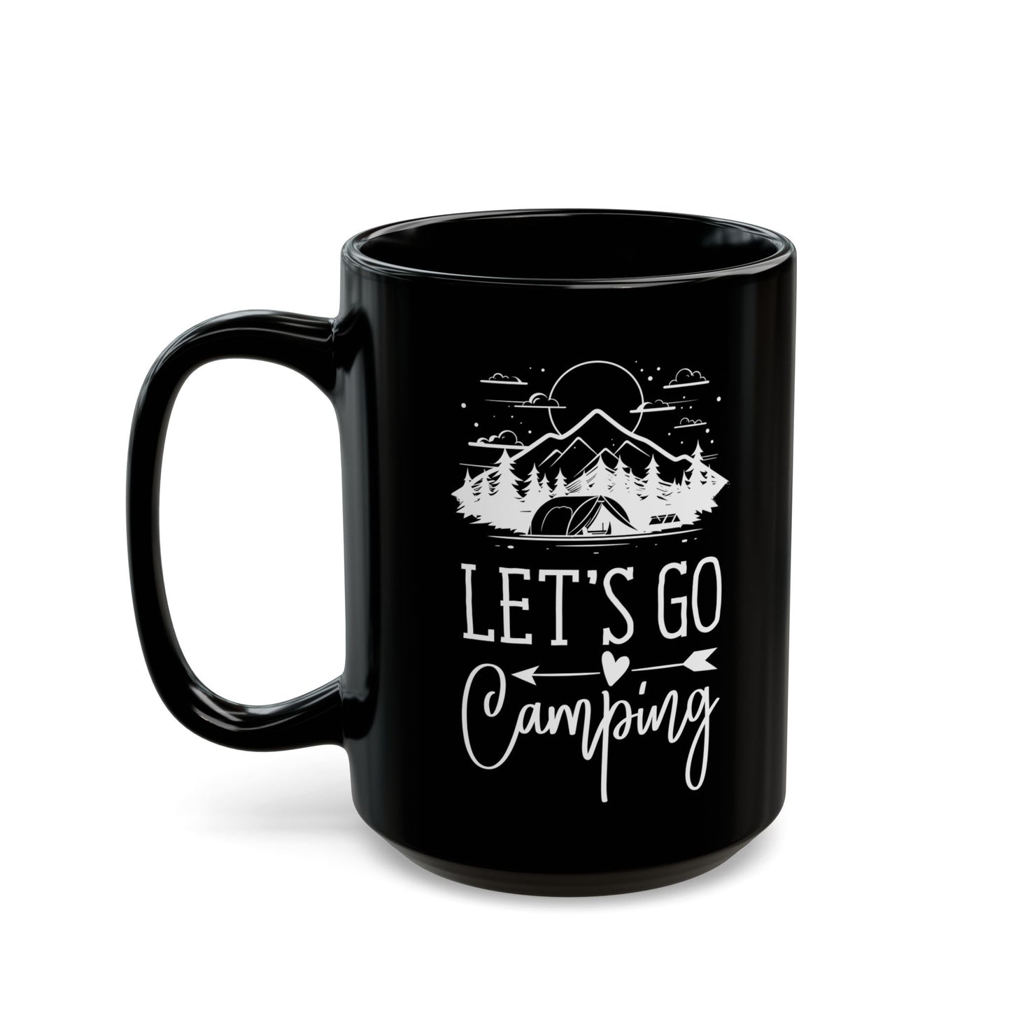 Cozy Camping Adventure Black Mug (11oz, 15oz)