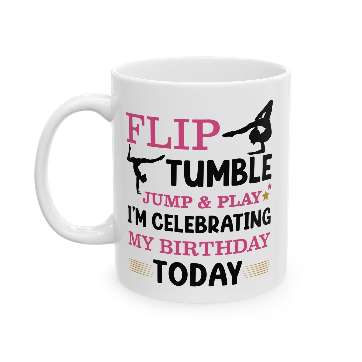 Flip Tumble Jump & Play White Mug, (11oz, 15oz)