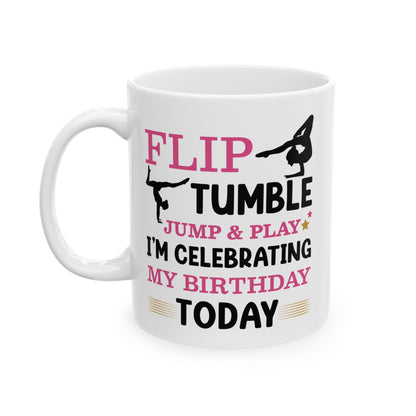 Flip Tumble Jump & Play White Mug, (11oz, 15oz)