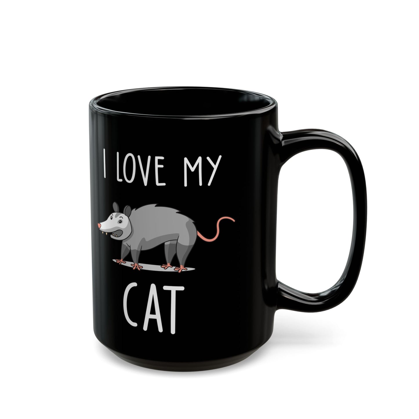 I Love My Cat Oposom, Black Mug (11oz, 15oz)