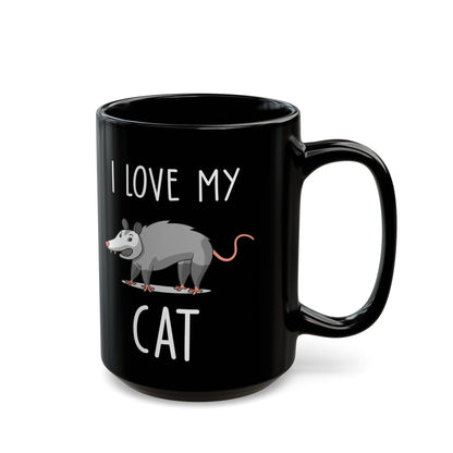 I Love My Cat Oposom, Black Mug (11oz, 15oz)