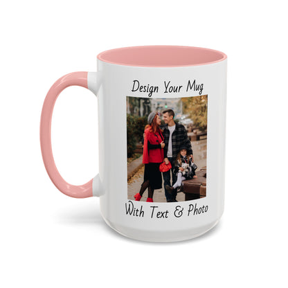 Family Fall Fashion - Mom, Dad, and Daughter in Stylish Outerwear Outdoors Mug
