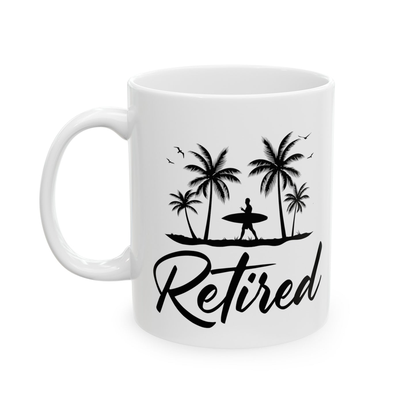 Retired Mug – Surfing Themed Retirement Gift, Perfect for Beach Lovers