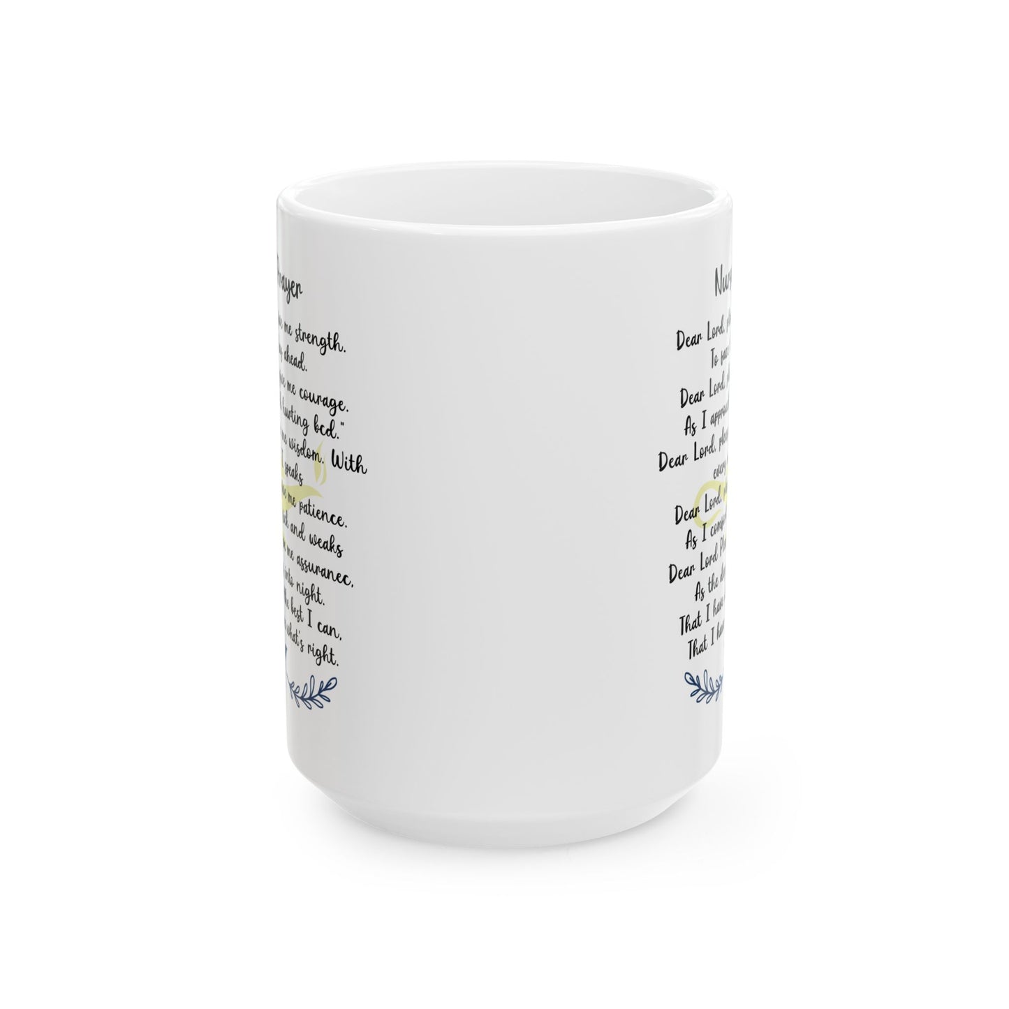 White Nurse Prayer Coffee Mug – Inspirational Christian Gift for RN, LPN, CNA – Thank You Mug for Nurses, Nursing Students, Healthcare Heroes