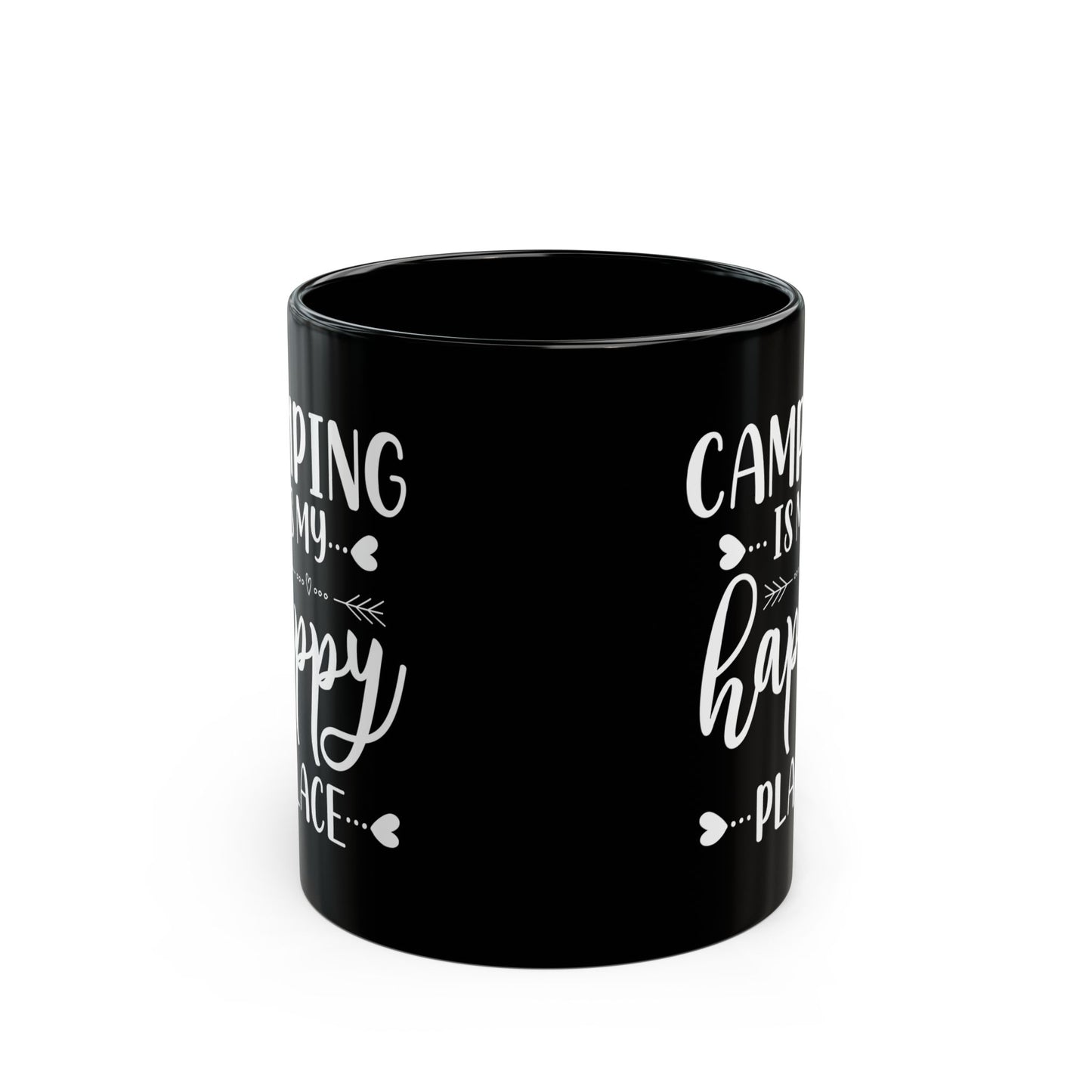 Minimalist Happy Typography Design Ceramic Mug, (11oz, 15oz)