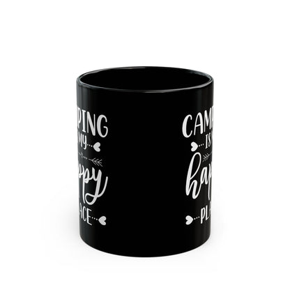 Minimalist Happy Typography Design Ceramic Mug, (11oz, 15oz)