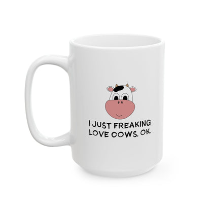 Funny Cow Mug – Cute White Coffee Cup with Cartoon Cow Face