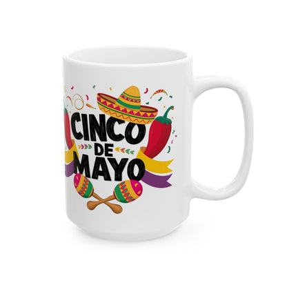 Cinco De Mayo White Mug, (11oz, 15oz)