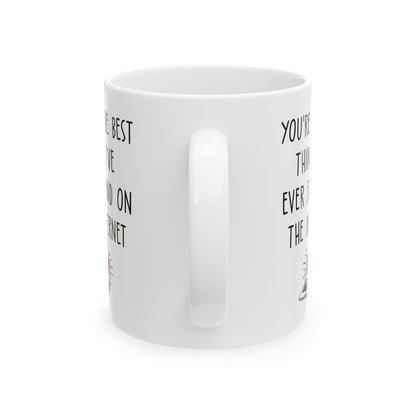 Cute White Coffee Cup for Boyfriend or Girlfriend – Funny Online Dating Gift