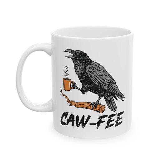 CAW FEE Ceramic Mug, (11oz, 15oz)