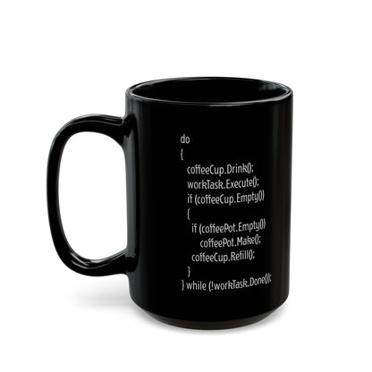Programmer Coffee Mug – Funny Coding Loop for Developers