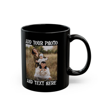 Rustic Family Portrait in Nature Black Mug (11oz, 15oz)