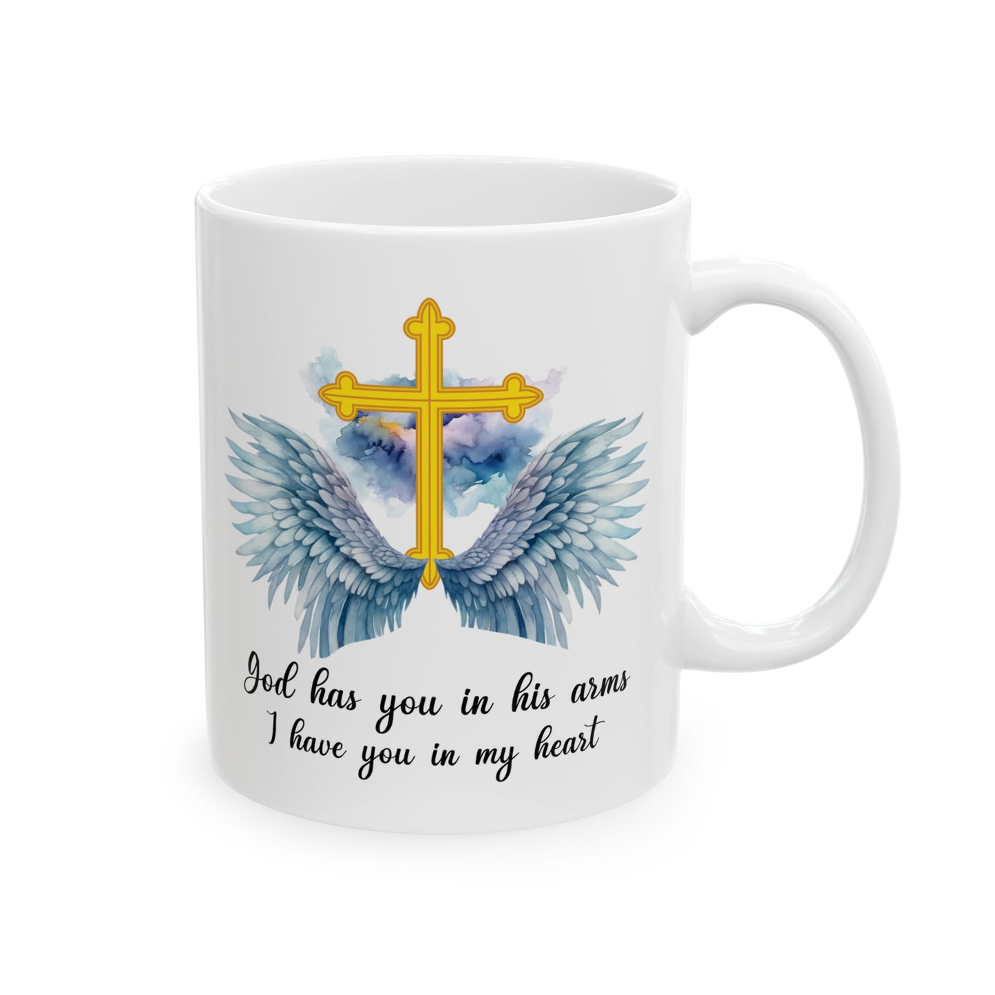 God Has You In His Arms White Mug, (11oz, 15oz)