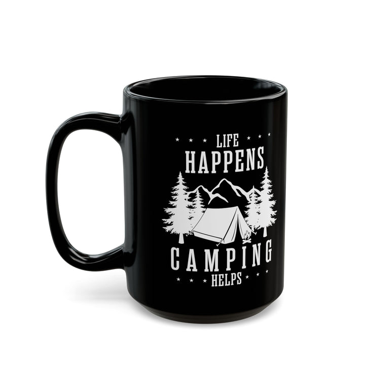 Minimalist Camping Design Ceramic Mug, (11oz, 15oz)