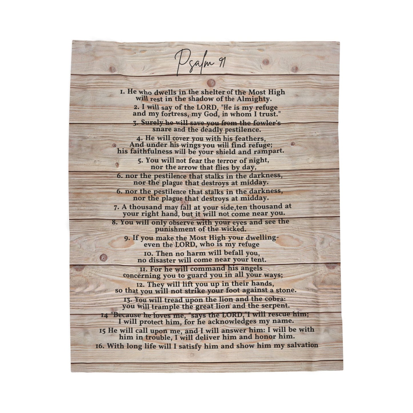 Psalm 91 Velveteen Plush Blanket