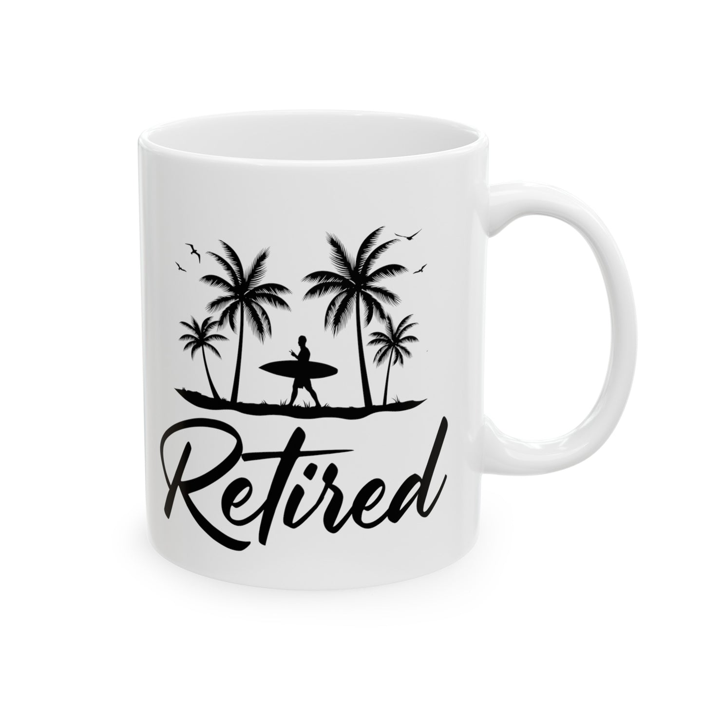 Retired Mug – Surfing Themed Retirement Gift, Perfect for Beach Lovers
