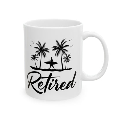 Retired Mug – Surfing Themed Retirement Gift, Perfect for Beach Lovers