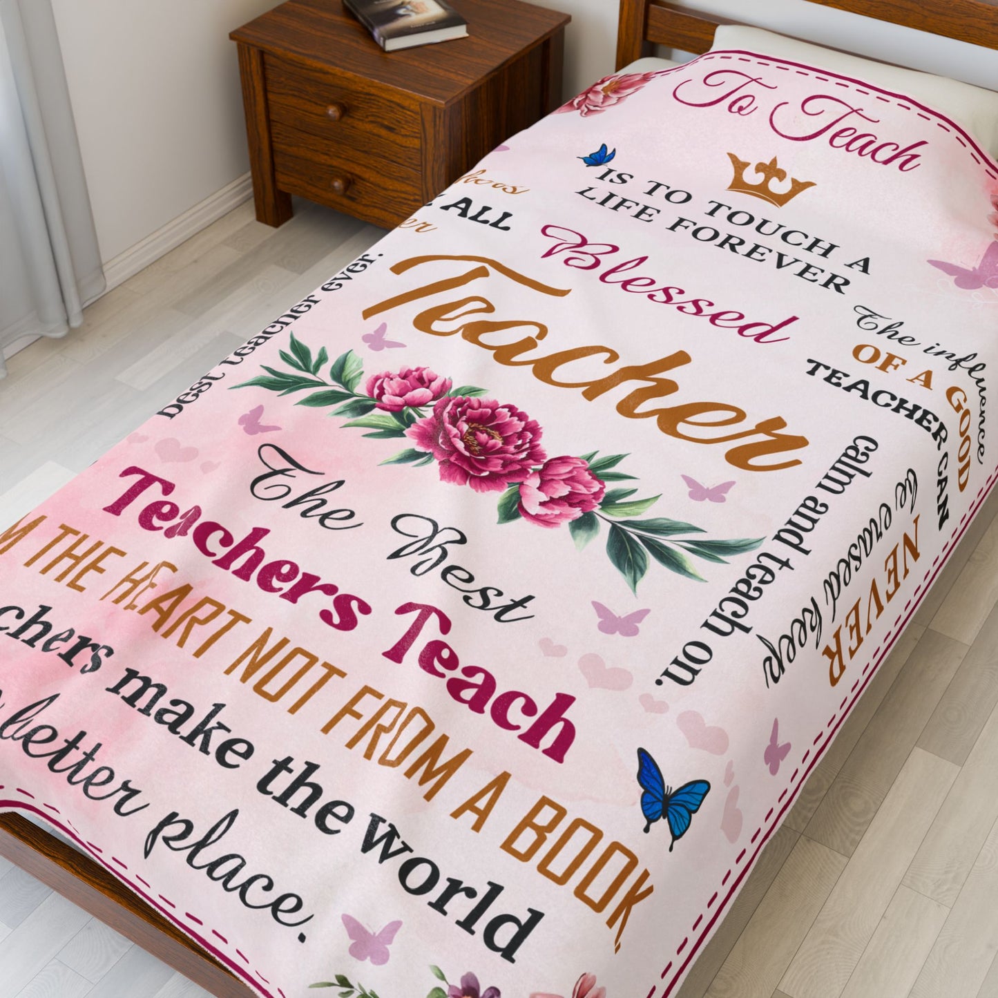 The Best Teacher Tech From Heart Not from A Book Velveteen Plush Blanket