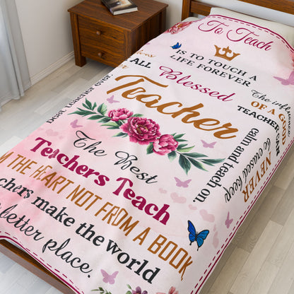 The Best Teacher Tech From Heart Not from A Book Velveteen Plush Blanket