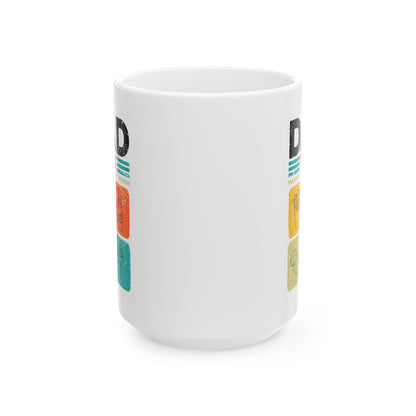 Dad Tax Mug – Humorous White Mug with Colorful Food Graphics