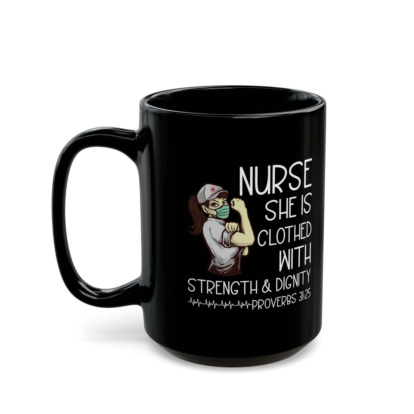 NURSE Nutritional Facts 11oz & 15oz  Black mug