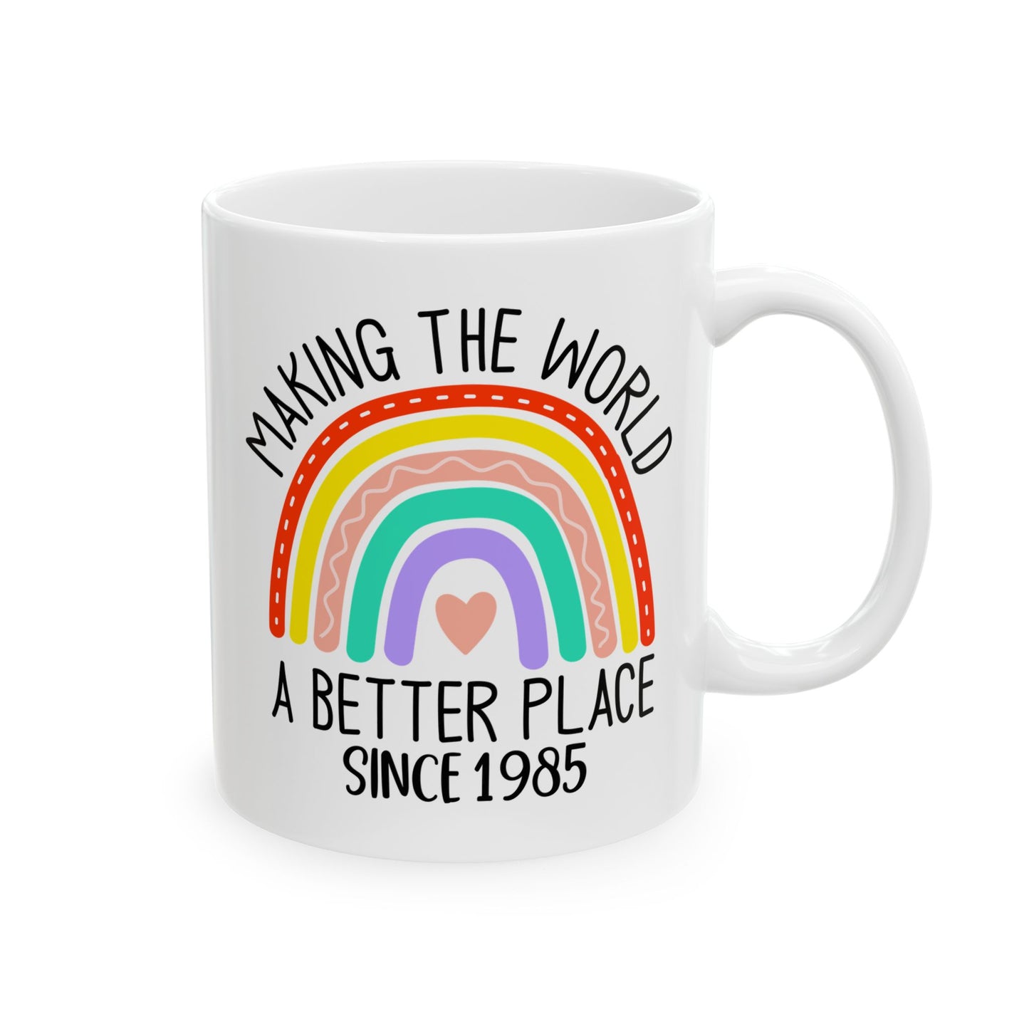 making the world 1985 Ceramic Mug, (11oz, 15oz)