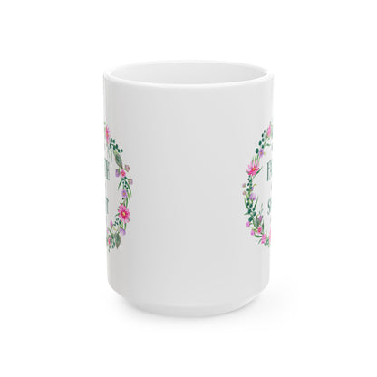 Walk By Faith Not By Sight Bible Verse Mug Floral Design