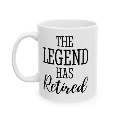 The Legend Has Retired White Mug – Ideal Gift for Retirees