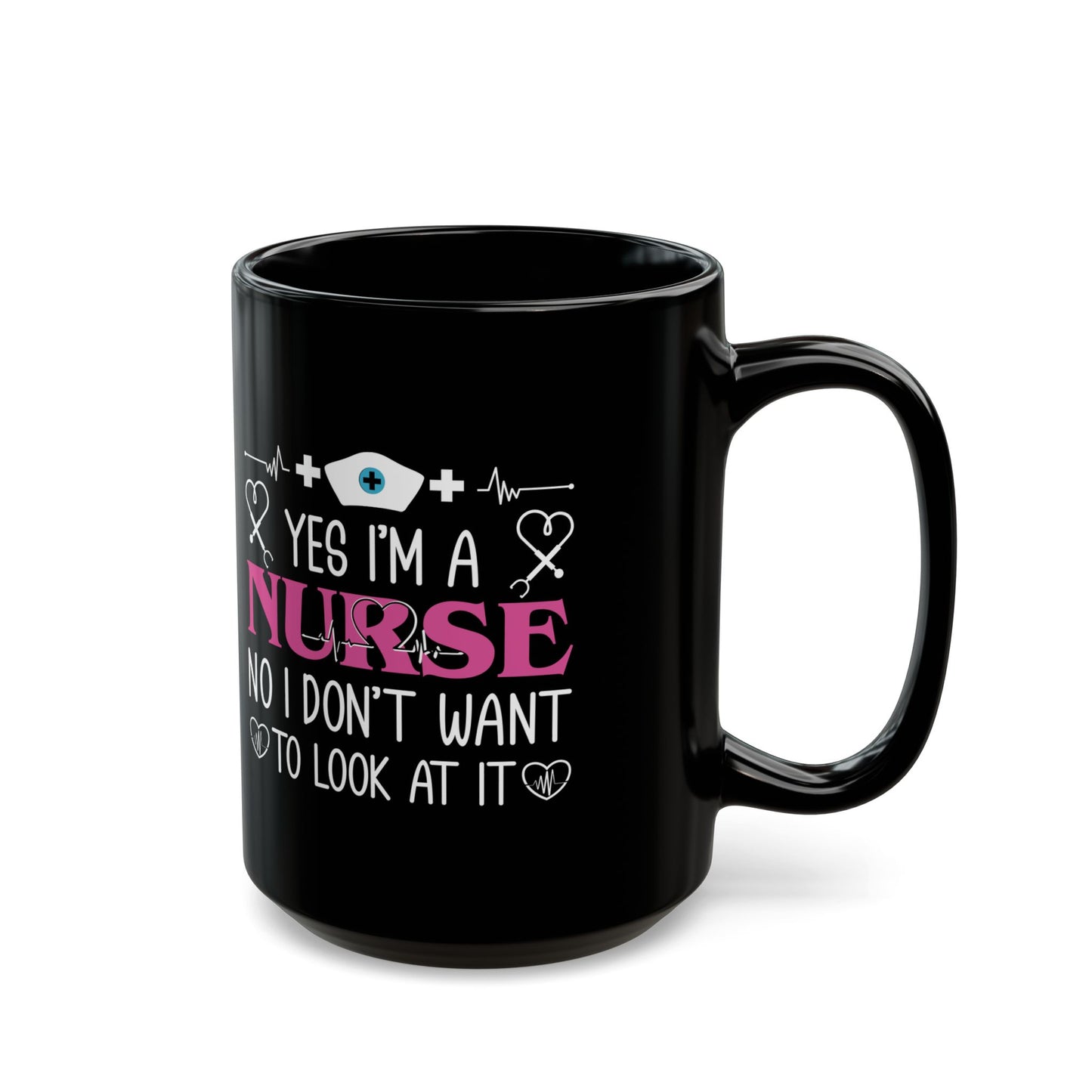 HIAMAH  ANURSE 11oz & 15oz  Black mug