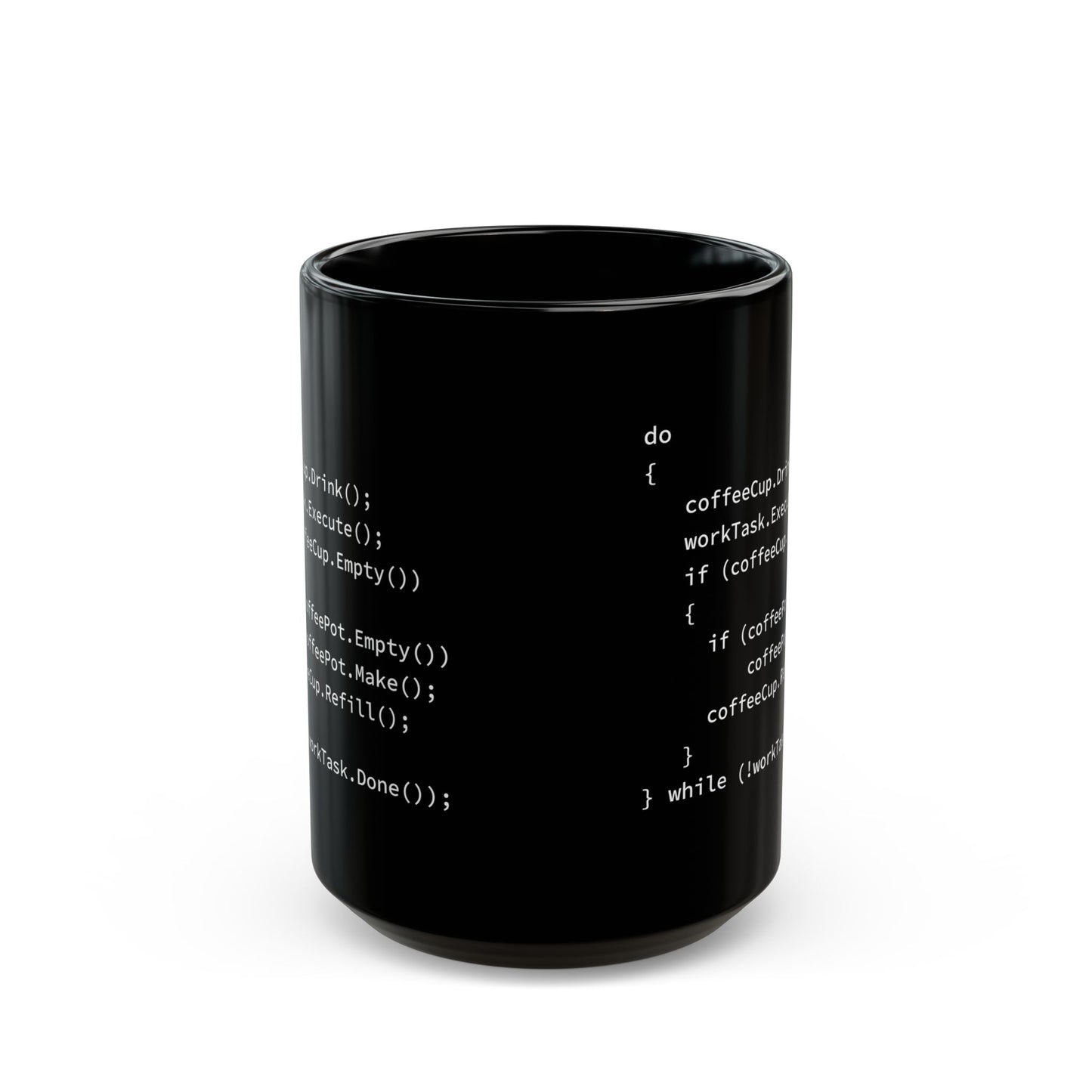 Do Coffee Cup. Drink, Work Task. Execute, Black Mug (11oz, 15oz)