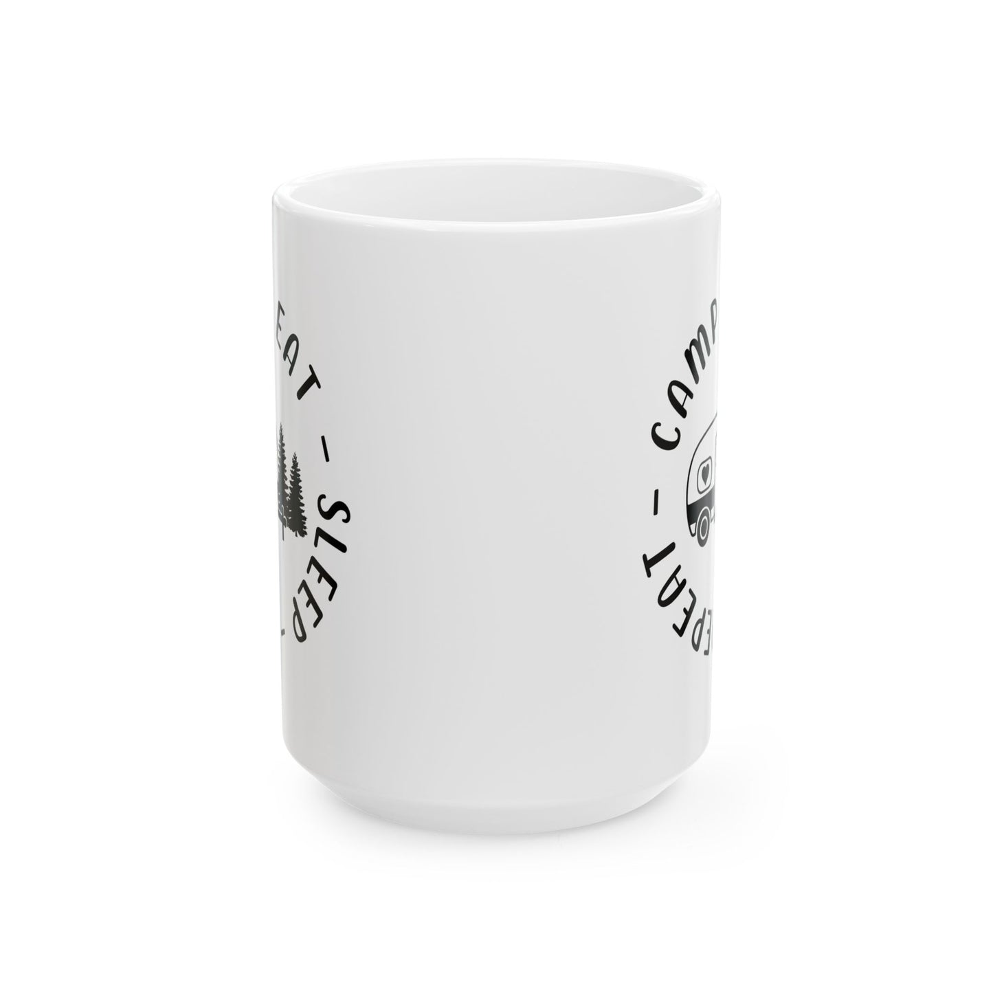 Black Minimalist Typography Design  Ceramic Mug, (11oz, 15oz)