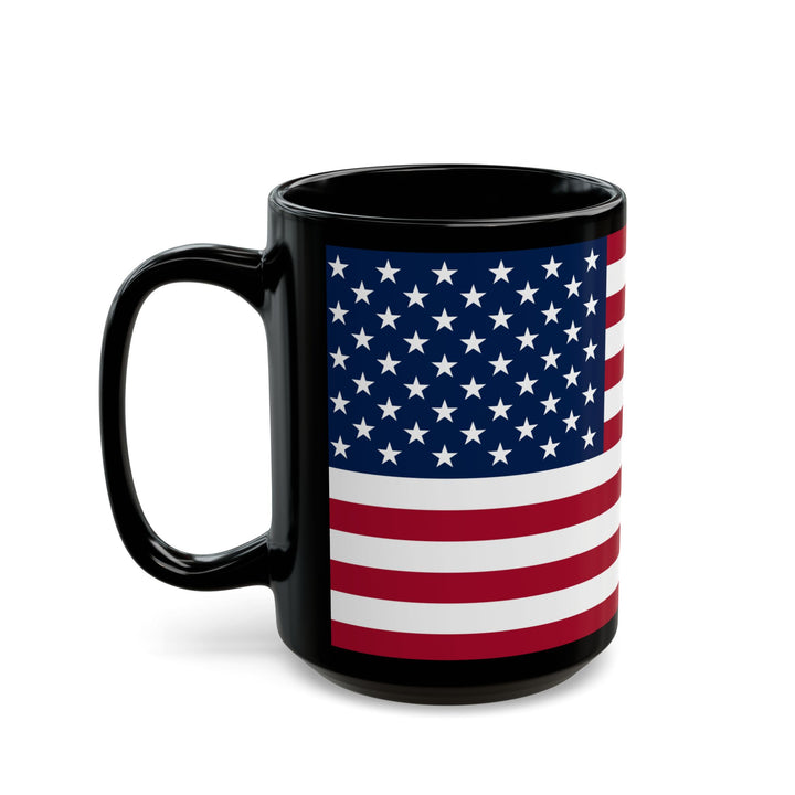 Let Freedom Ring Mug – Black 4th of July Coffee Cup – Patriotic Red White Blue USA Gift – American Flag Star Mug for Independence Day & Veterans