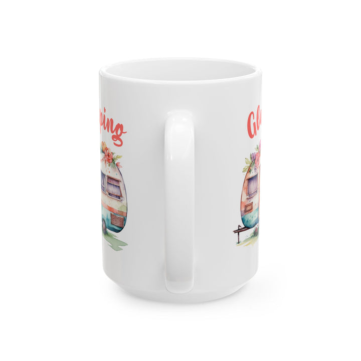 Glamping Watercolor Illustration Ceramic Mug, (11oz, 15oz)