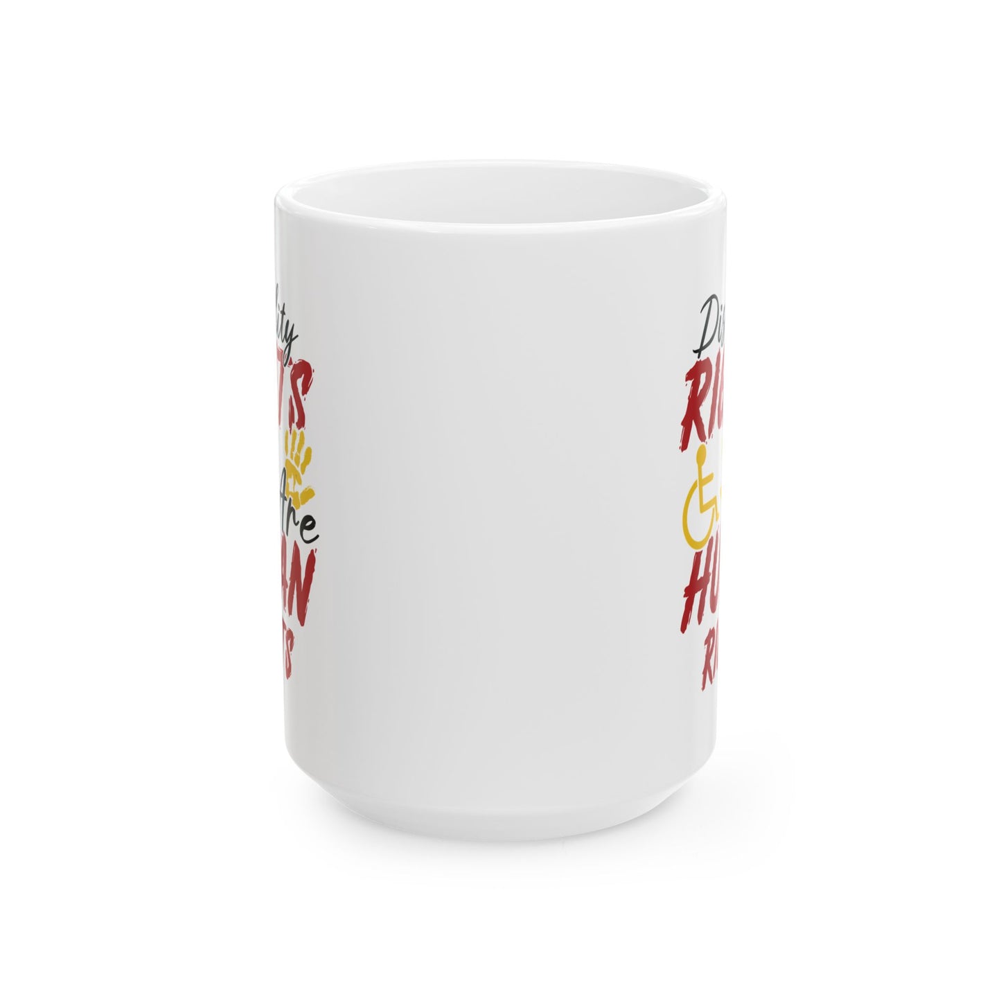 White Ceramic Advocacy Coffee Cup – Gift for Disability Inclusion, Awareness & Activism Support