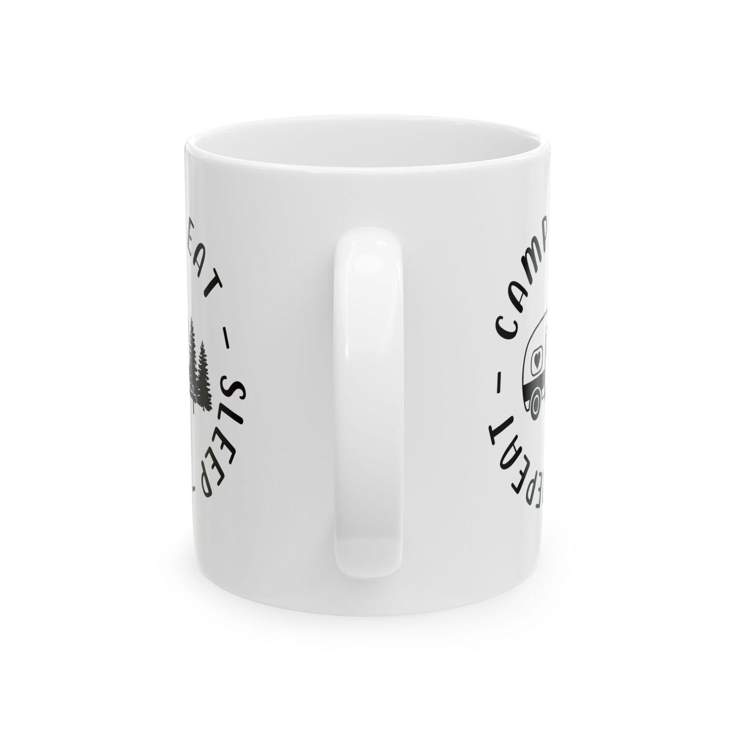Black Minimalist Typography Design  Ceramic Mug, (11oz, 15oz)