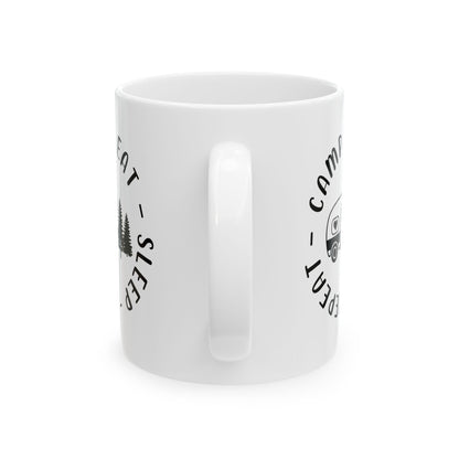 Black Minimalist Typography Design  Ceramic Mug, (11oz, 15oz)