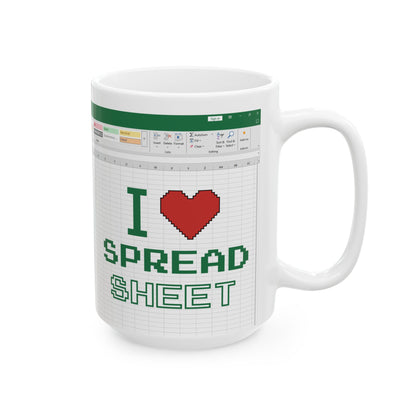 Funny Pixel Art Mug for Excel & Data Lovers Ceramic Mug, (11oz, 15oz)