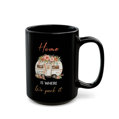 Vintage Floral Camper  Ceramic Mug, (11oz, 15oz)