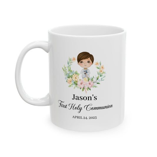 Personalized First Communion Mug for Boy – Custom Name Gift