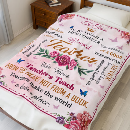 The Best Teacher Tech From Heart Not from A Book Velveteen Plush Blanket