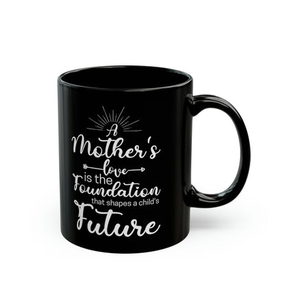 Mom Foundation Mug – Elegant Black Ceramic Gift for Mother’s Day