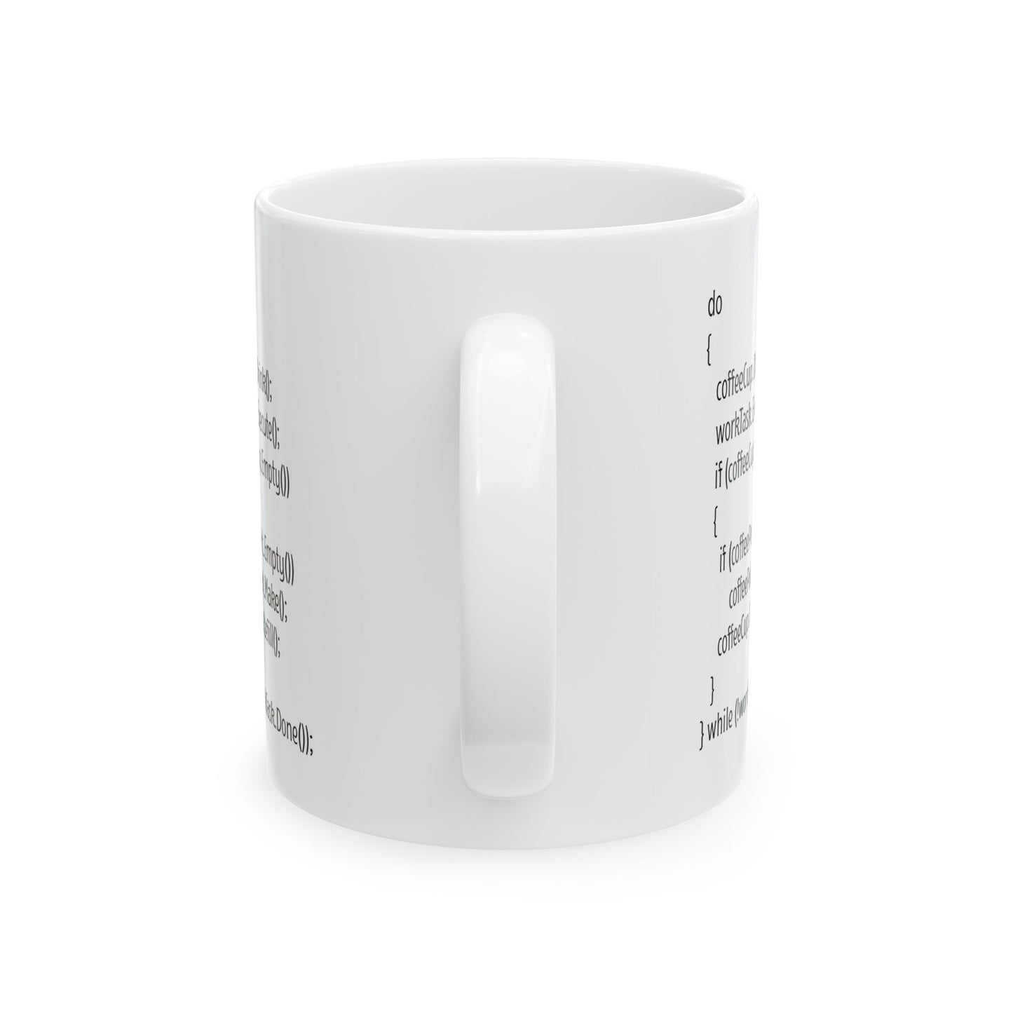 White Programmer Mug – Funny Coding Loop Gift for Developers