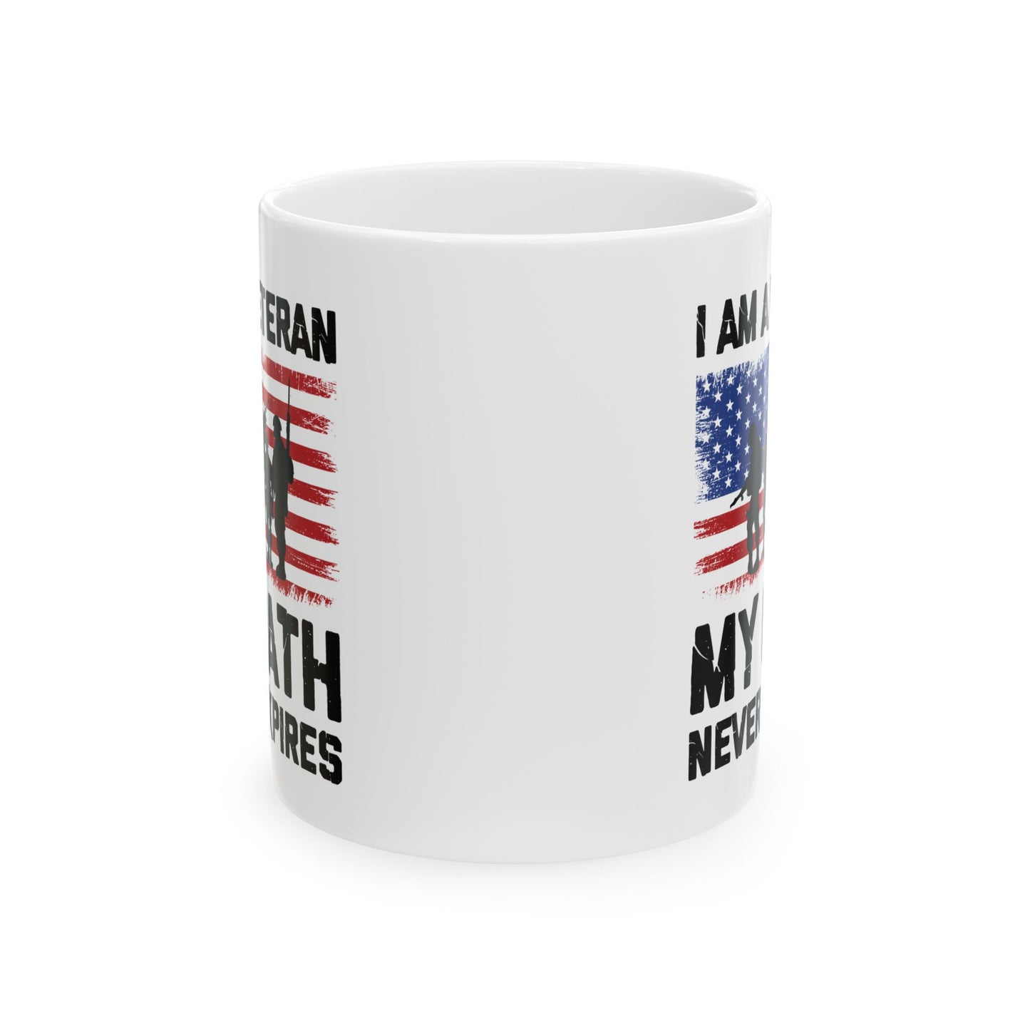 Veteran Coffee Mug – Patriotic White Ceramic Cup for Military Men & Women