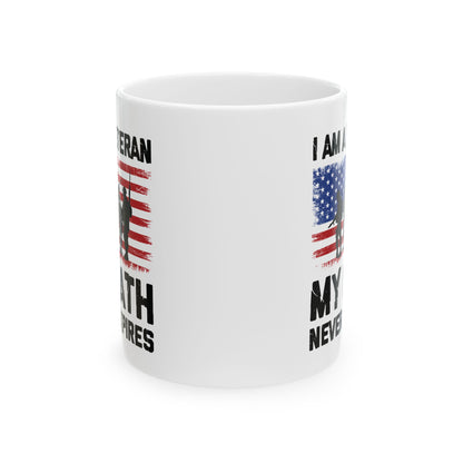 Veteran Coffee Mug – Patriotic White Ceramic Cup for Military Men & Women
