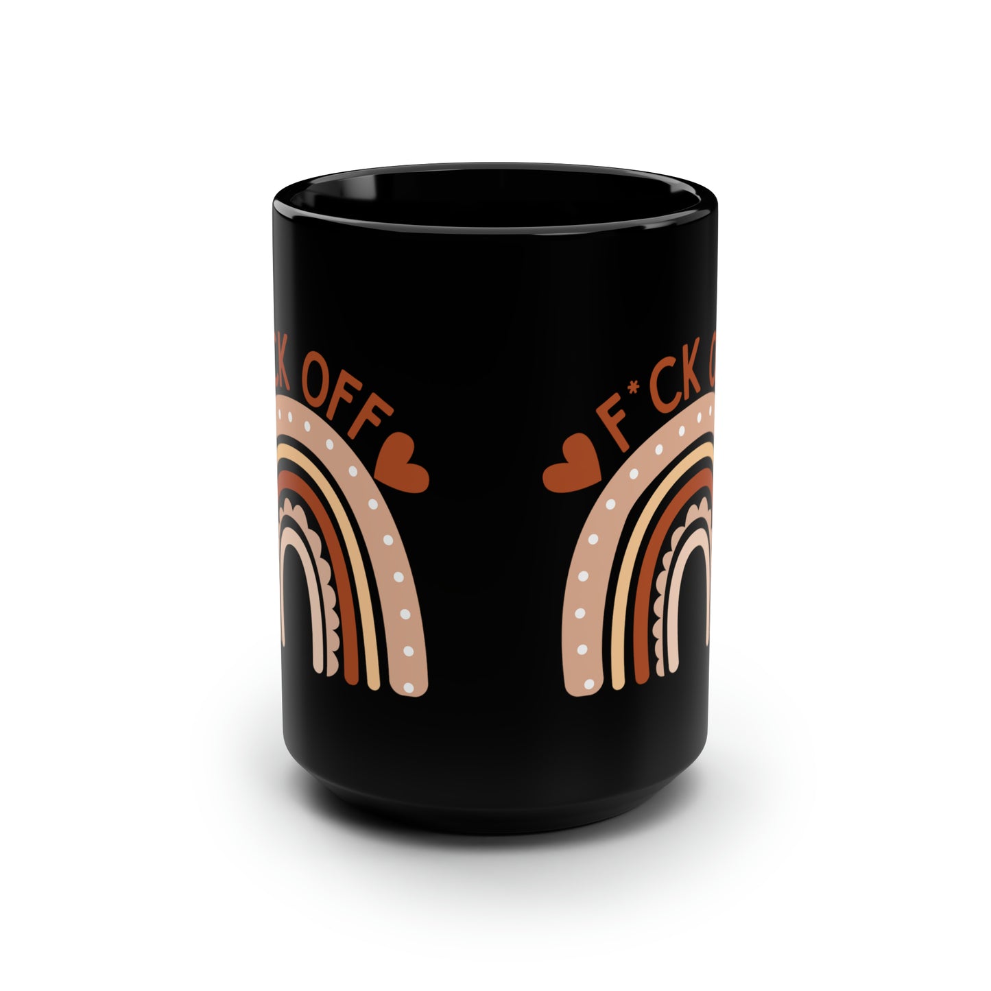 F*ck Off Mug – Funny Boho Rainbow Coffee Cup Black Ceramic Mug