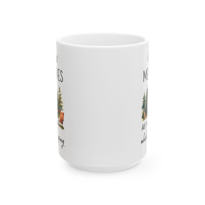 Rustic Forest Camping Tent Ceramic Mug, (11oz, 15oz)