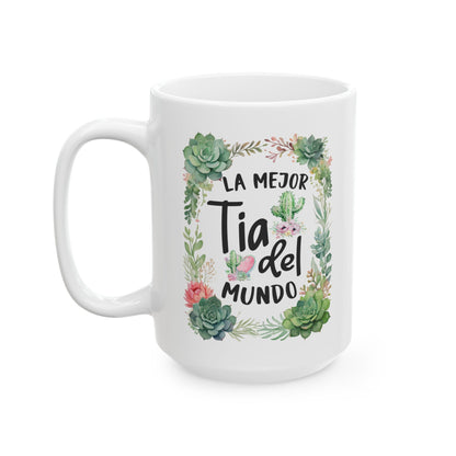 La mejor Tia del mundo White Mug, (11oz, 15oz)